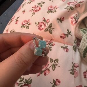 BP Silver Ring with Blue Gemstones